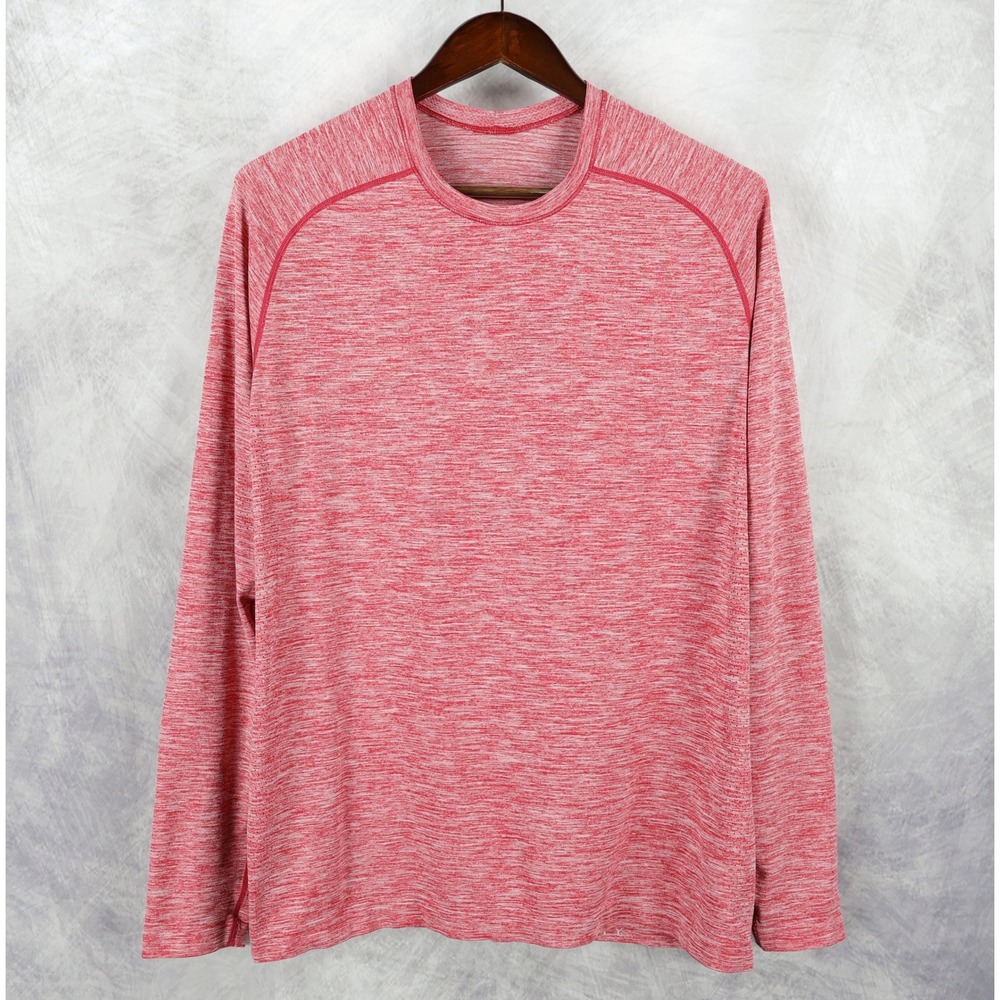 Lululemon Metal Vent Tech Long Sleeve T-Shirt Men Large Red Heathered Activewear